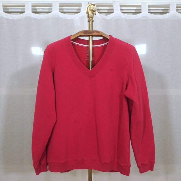 IZOD Fuchsia Hot Pink V-Neck Pullover Sweatshirt - Picture 1 of 6